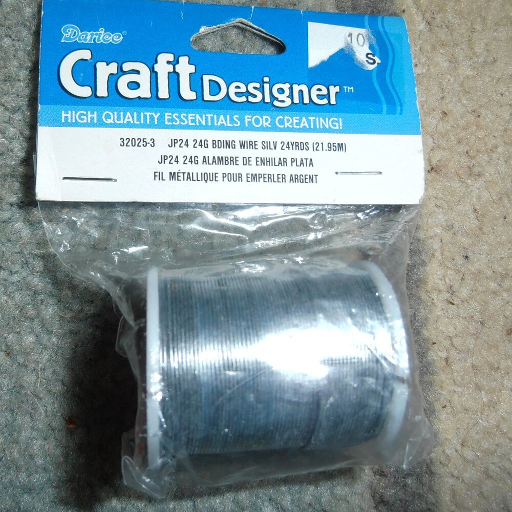 24 Yards of 24Gauge Silver Darice Craft Wire ~New!